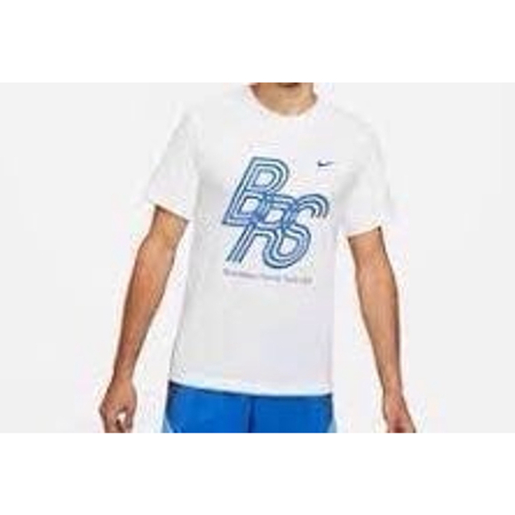 Nike Dri-FIT BRS Blue Ribbons Track Club Men's Running T-Shirt White - Picture 1 of 8